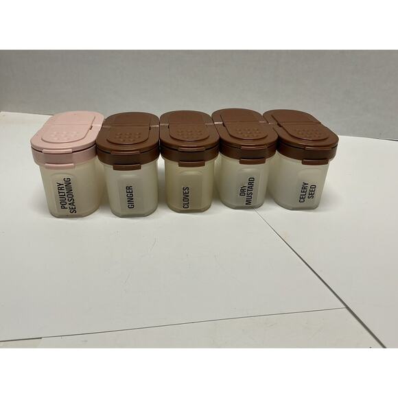 Lot Of 5 VTG Tupperware Lids Spice Shakers Containers Modular Mates 1843 - Picture 1 of 10